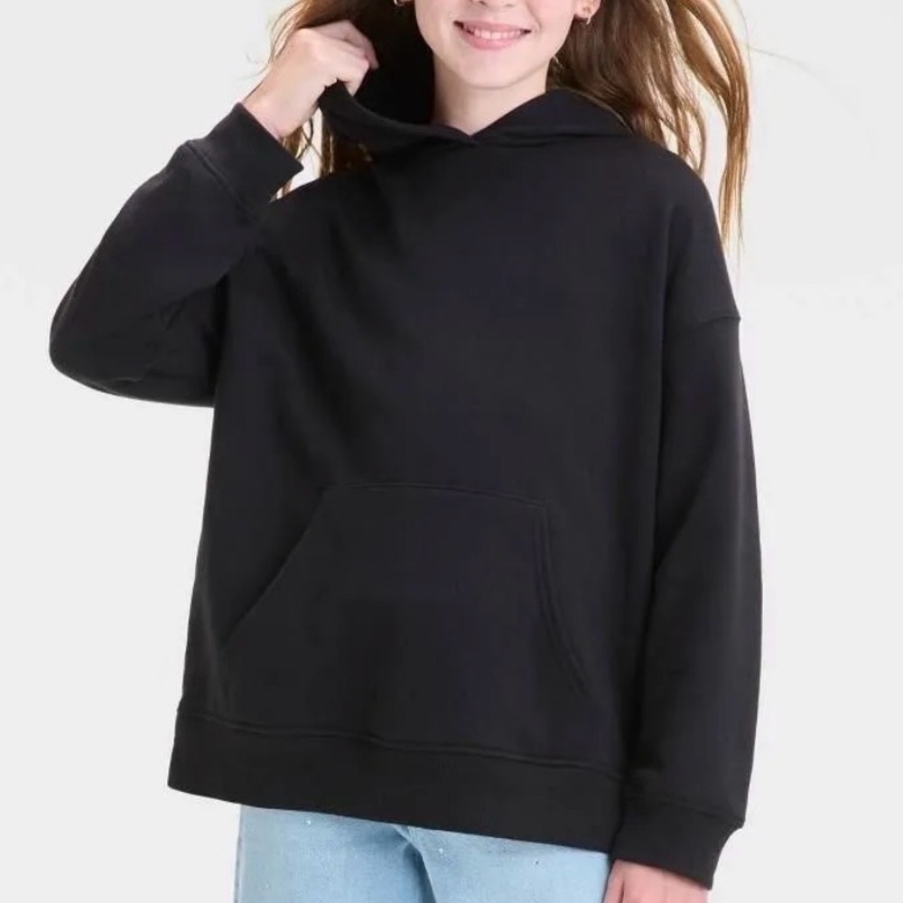 Art Class Girls Black Fleece Hoodie Size L